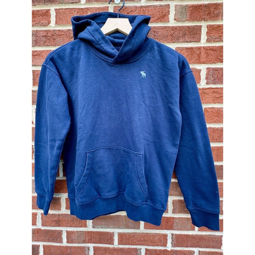 Abercrombie Kids Hooded Sweatshirt Size 11/12 Navy Relaxed Fit